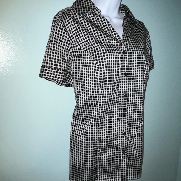 Lane Bryant Button Down Blouse Size 16 Black White - Picture 4 of 8